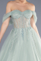 Long Mint Special Design Engagement Dress ABU3664
