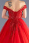 Long Red Plus Size Engagement Dress ABU3694