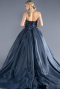 Navy Blue Long Plus Size Engagement Dress ABU3619