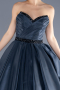 Navy Blue Long Plus Size Engagement Dress ABU3619