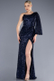 Long Navy Blue Mermaid Evening Gown ABU3667