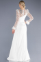 Long White Satin Evening Dress ABU3673