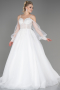 Long White Wedding Dress ABG117