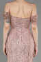 Powder Color Long Plus Size Engagement Dress ABU3530