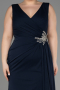Long Navy Blue Plus Size Evening Dress ABU2934