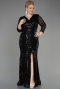 Black Long Oversized Mermaid Evening Dress ABU1043