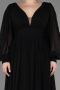 Long Black Chiffon Oversized Evening Dress ABU1988