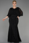 Long Black Plus Size Engagement Dress ABU3732