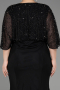 Long Black Plus Size Engagement Dress ABU3732