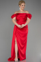 Long Red Satin Plus Size Evening Dress ABU1626