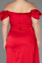 Long Red Satin Plus Size Evening Dress ABU1626