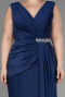 Long Navy Blue Formal Plus Size Dress ABU3737