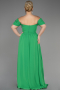 Green Long Chiffon Plus Size Evening Dress ABU3738