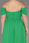 Green Long Chiffon Plus Size Evening Dress ABU3738