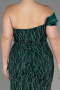 Long Emerald Green Plus Size Engagement Dress ABU3739