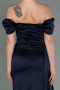 Navy Blue Long Satin Engagement Dress ABU1606