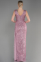 Long Powder Color Scaly Evening Dress ABU3201