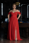 Coral Long Chiffon Plus Size Evening Dress ABU3738