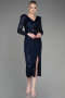 Midi Navy Blue Party Dress ABK1808