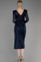 Midi Navy Blue Party Dress ABK1808