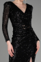 Midi Black Party Dress ABK1808