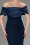 Long Navy Blue File Mermaid Prom Dress ABU3769