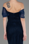 Long Navy Blue File Mermaid Prom Dress ABU3769
