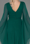 Long Emerald Green Chiffon Evening Dress ABU3541
