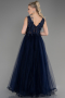Long Navy Blue Evening Dress ABU3718