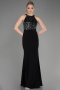 Long Black-Silver Mermaid Evening Dress ABU608