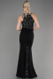 Long Black-Silver Mermaid Evening Dress ABU608