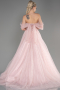 Powder Color Long Plus Size Haute Couture Dress ABU3622