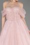 Powder Color Long Plus Size Haute Couture Dress ABU3622