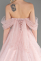 Powder Color Long Plus Size Haute Couture Dress ABU3622