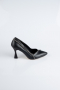 Black Leather Stiletto MJD5158