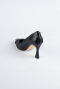 Black Leather Stiletto MJD5158