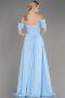 Blue Long Chiffon Evening Dress ABU3827
