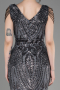 Anthracite Long Scaly Mermaid Evening Dress ABU3842