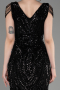 Black Long Scaly Plus Size Evening Dress ABU3845