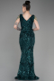 Emerald Green Long Scaly Plus Size Evening Dress ABU3845
