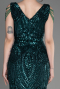 Emerald Green Long Scaly Plus Size Evening Dress ABU3845