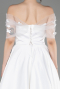 White Off-Shoulder Midi Saten Prom Dress ABK2033
