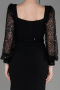 Black Scaly Long Sleeve Slit Evening Dress ABU3852