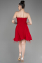 Red Strapless Short Chiffon Cocktail Dress ABK2034