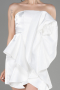 White Strapless Short Satin After Party Dress ABK2035