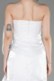 White Strapless Short Satin After Party Dress ABK2035