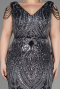 Anthracite Long Scaly Plus Size Evening Dress ABU3845