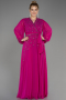Fuchsia Long Chiffon Plus Size Evening Dress ABU3075