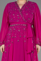 Fuchsia Long Chiffon Plus Size Evening Dress ABU3075