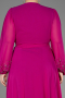 Fuchsia Long Chiffon Plus Size Evening Dress ABU3075